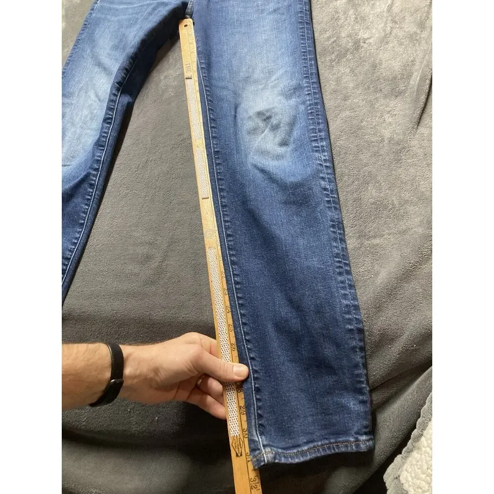 AE Airflex Slim Straight Jean Men 31x34 Distress Med Wash Americana Street Wear